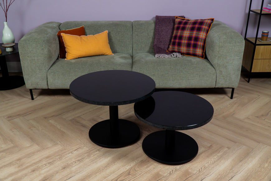 Salontafel Rond Nero Zimbabwe Tweedelig Bistro