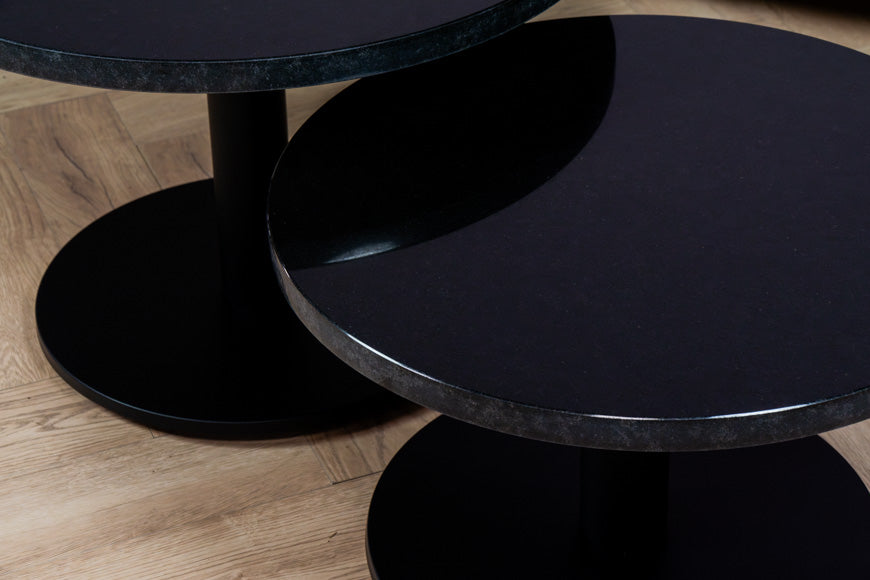 Salontafel Rond Nero Zimbabwe Tweedelig Bistro