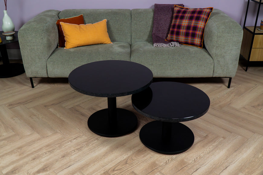 Salontafel Rond Nero Zimbabwe Tweedelig Bistro