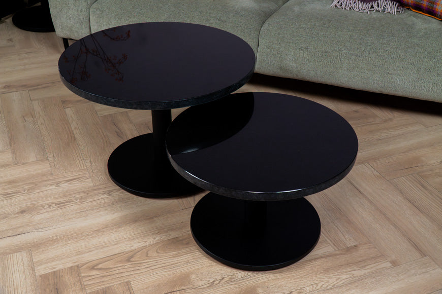 Salontafel Rond Nero Zimbabwe Tweedelig Bistro