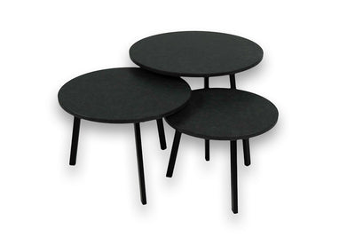 Salontafel Rond Nero Zimbabwe Driedelig
