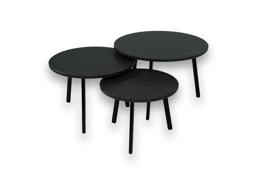 Salontafel Rond Nero Zimbabwe Driedelig