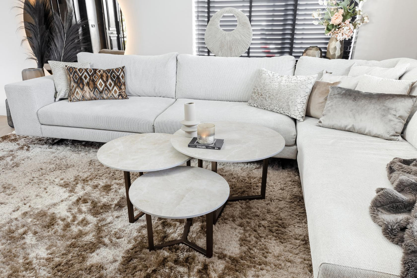 Salontafel Rond Fume Premium Driedelig