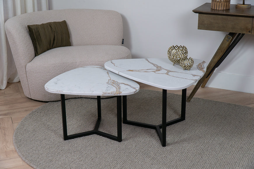 Salontafelset Organische vorm Dorato