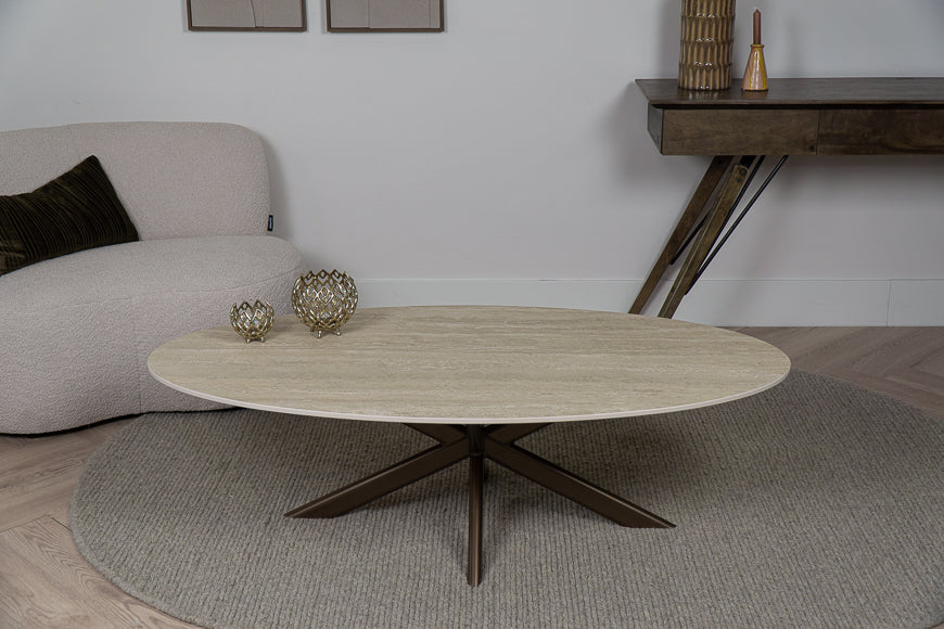 Salontafel Ovaal Travertino Matrix