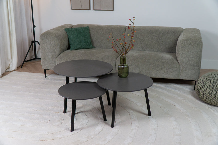 Salontafel Rond Piatra Grey Driedelig