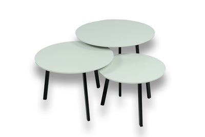 Salontafel Rond Pure White Driedelig
