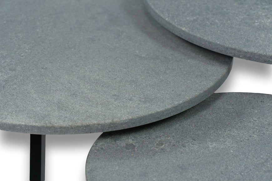 Salontafel Rond Rugged Concrete Driedelig