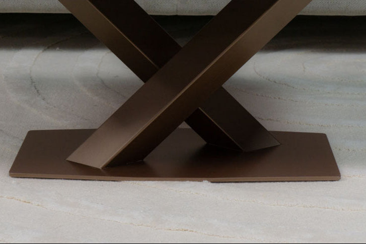 V-poot brons salontafel