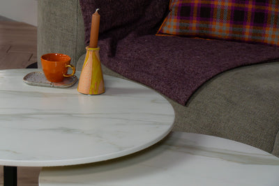 Salontafel set rond Premium Calacatta Silk - ⌀ 60 + ⌀ 70 cm
