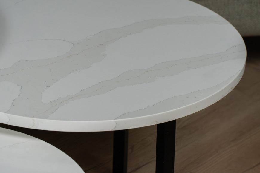 Salontafel Rond Calacatta Gold Driedelig