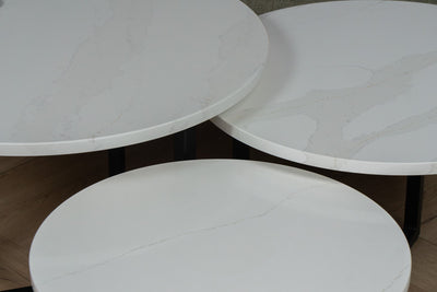 Salontafel Rond Calacatta Gold Driedelig