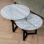 Salontafel set rond Premium Carrara marmer - ⌀ 50 + ⌀ 60 cm