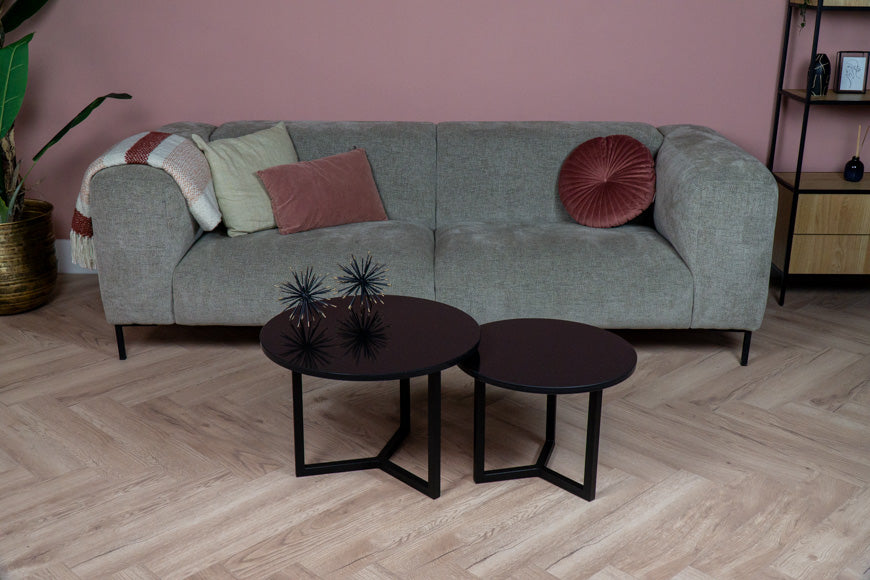 Salontafel Rond Beach Black Tweedelig