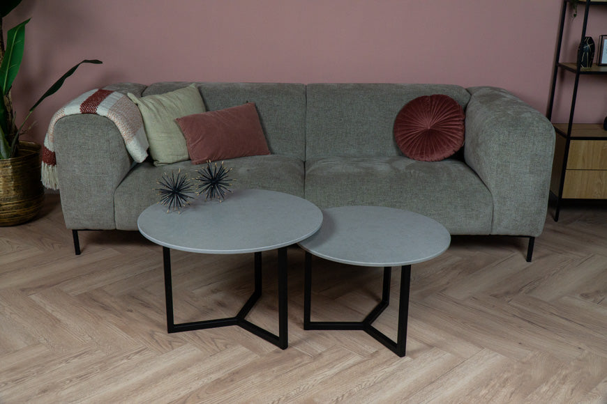 Salontafel Rond Belgian Fog Tweedelig