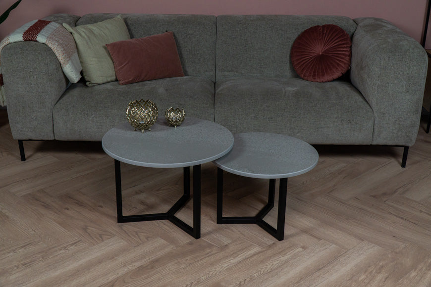 Salontafel Rond Crea Beton Light Tweedelig
