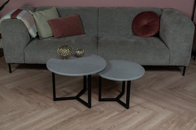 Salontafel Rond Crea Beton Light Tweedelig
