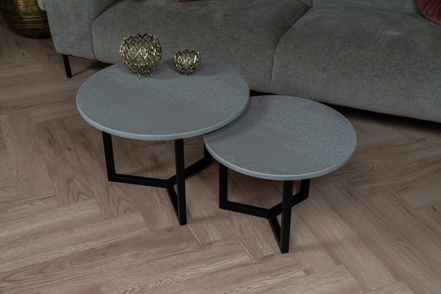 Salontafel Rond Crea Beton Light Tweedelig