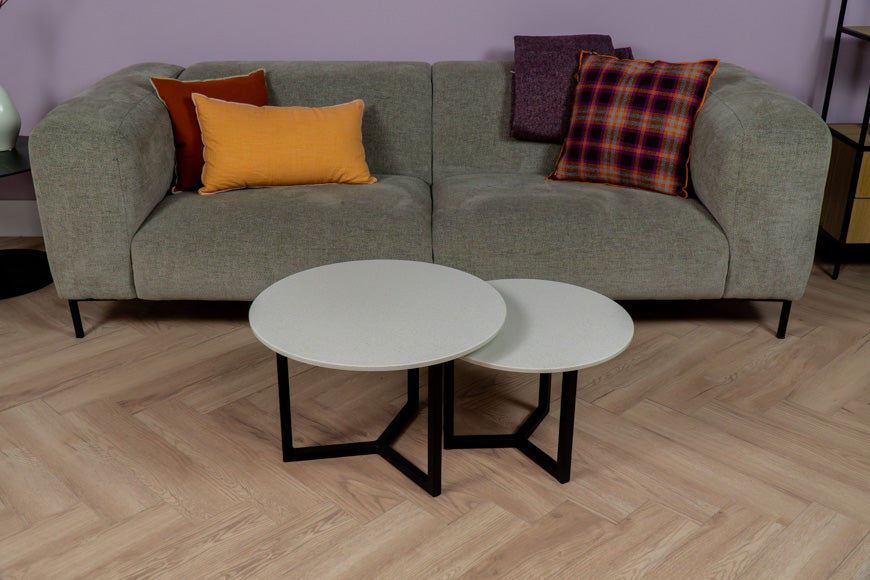 Salontafel Rond Divinity White Tweedelig