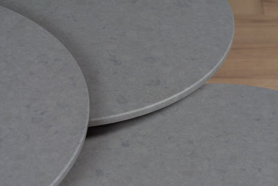 Salontafel set rond driedelig Caesarstone Oyster - ⌀ 50 + ⌀ 60 + ⌀ 70 cm