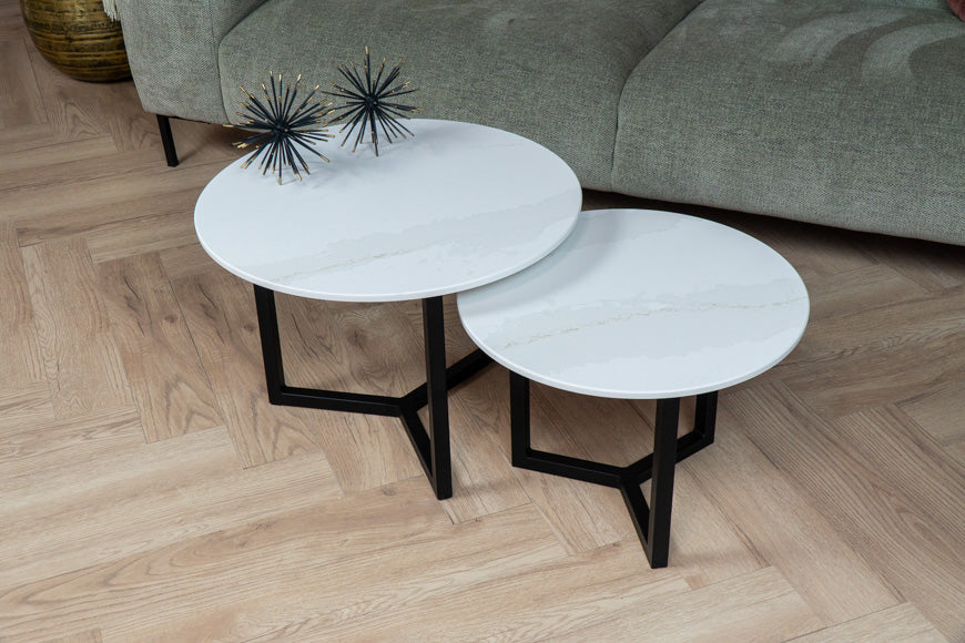 Salontafel Rond Calacatta Gold Tweedelig