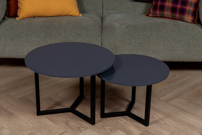 Salontafel Rond Slate Medium Grey Tweedelig