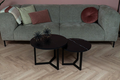 Salontafel Rond Venatino Marquina Tweedelig
