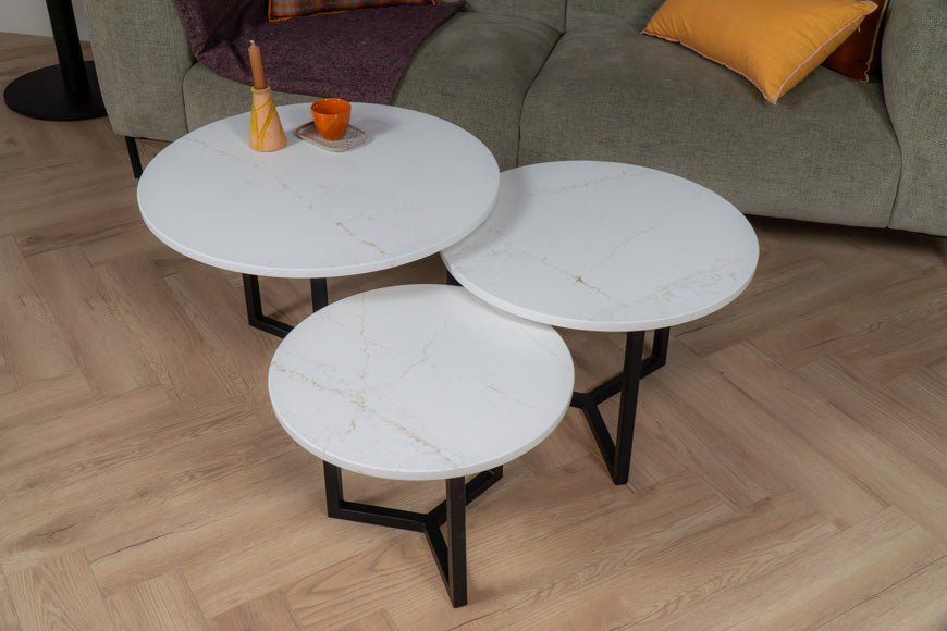 Salontafel Rond Ethereal Glow Driedelig