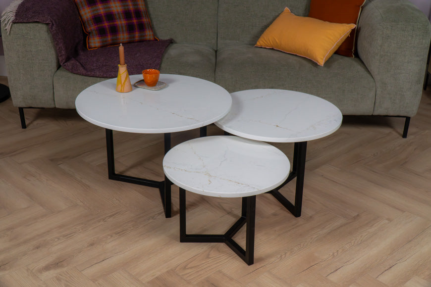 Salontafel Rond Ethereal Glow Driedelig