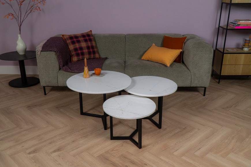 Salontafel Rond Ethereal Glow Driedelig