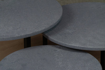 Salontafel set rond driedelig Caesarstone Rugged Concrete - ⌀ 50 + ⌀ 60 + ⌀ 70 cm