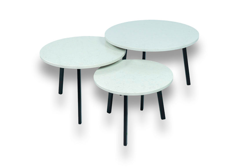 Salontafel Rond Snowy Ibiza Driedelig
