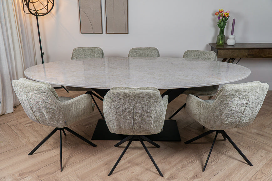 Eettafel Ovaal Glencoe V-poot