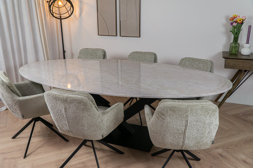 Eettafel Ovaal Glencoe V-poot