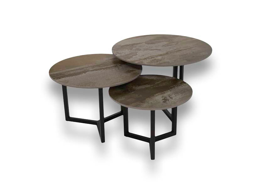 Salontafel Rond Trilium Driedelig