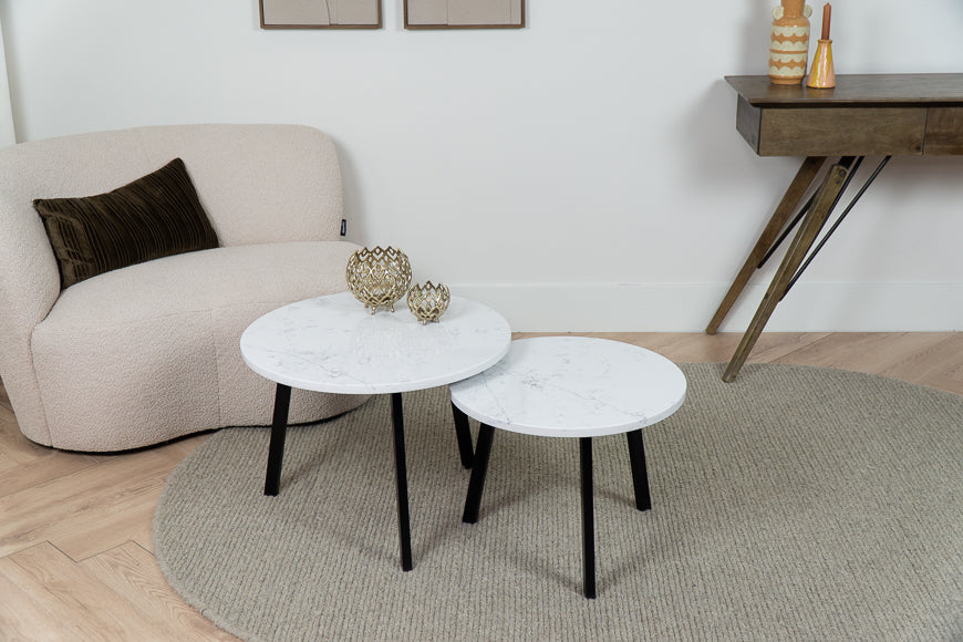 Salontafel Rond Venatino Alabaster Tweedelig