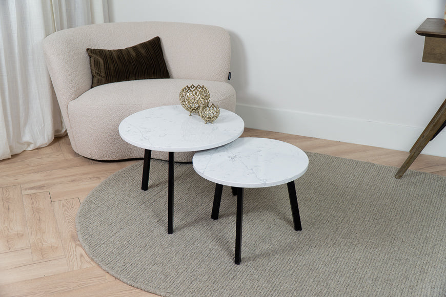 Salontafel Rond Venatino Alabaster Tweedelig