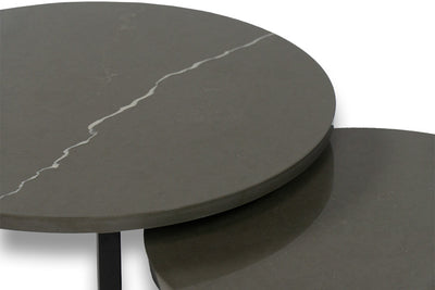 Salontafel set rond Premium Venatino Beige - ⌀ 50 + ⌀ 60 cm