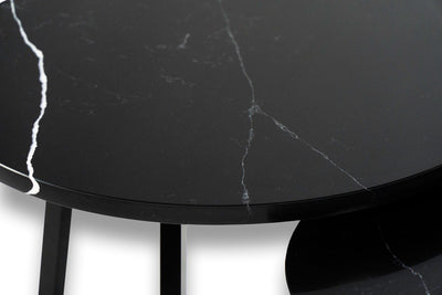Salontafel Rond Venatino Marquina Tweedelig