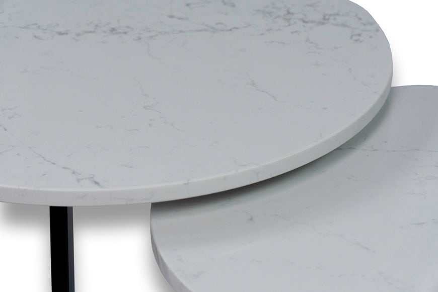 Salontafel Rond White Attica Tweedelig