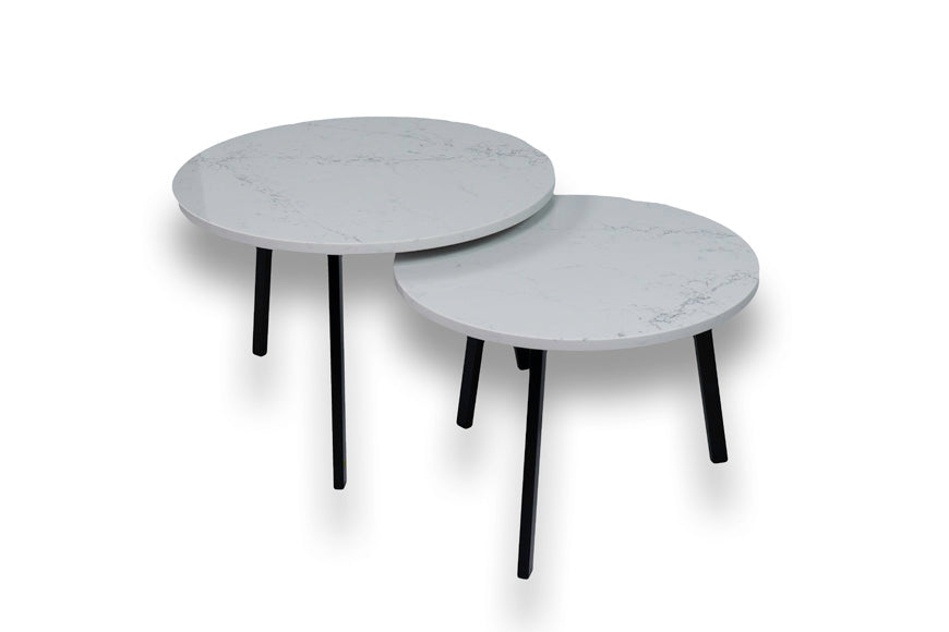 Salontafel Rond White Attica Tweedelig