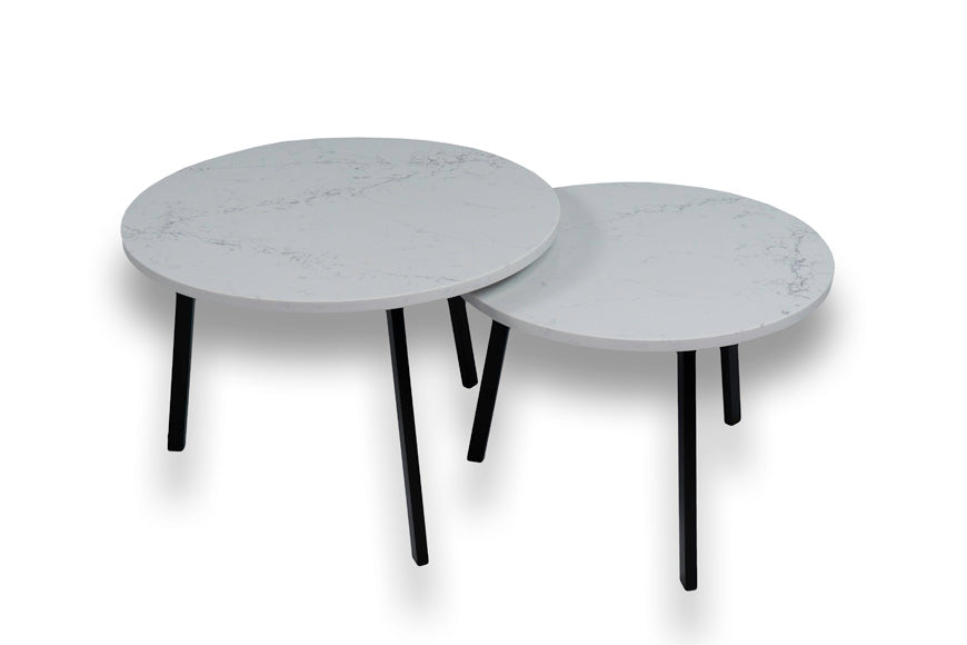 Salontafel Rond White Attica Tweedelig