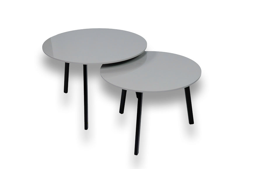 Salontafel Rond Xgloss Grijs Tweedelig
