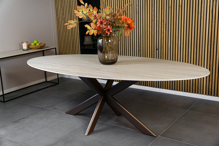 Eettafel Ovaal Travertino Matrix