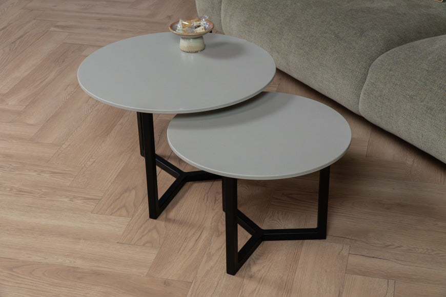 Salontafel Rond Cincel Grey Tweedelig