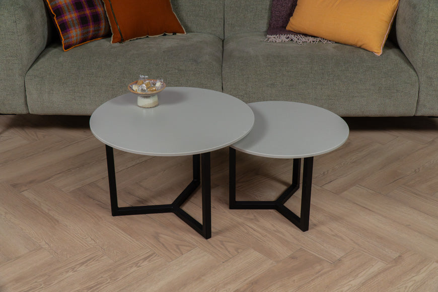 Salontafel Rond Cincel Grey Tweedelig