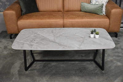 Salontafel Y-Poot Deens Ovaal Dekton Vera - 140 x 70 cm