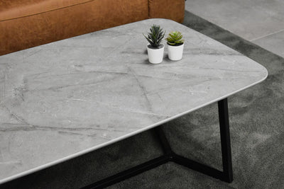 Salontafel Y-Poot Deens Ovaal Dekton Vera - 140 x 70 cm