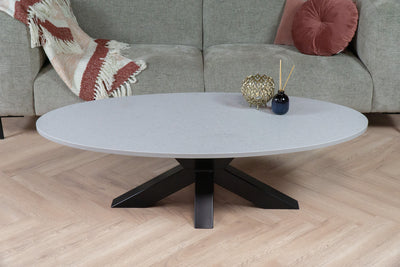 Salontafel Matrix Ovaal Beton Grey - 140 x 70 cm