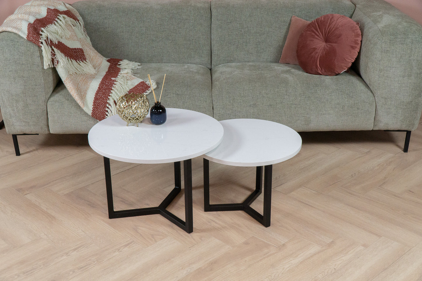 Salontafel Rond Eternal Statuario Tweedelig